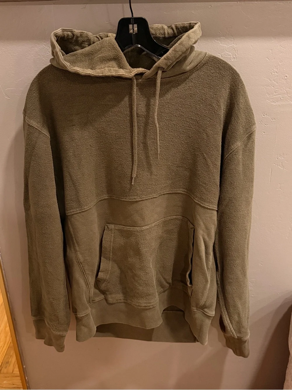 J. Crew Olive Green Thick Textured Cotton Hoodie EUC #453